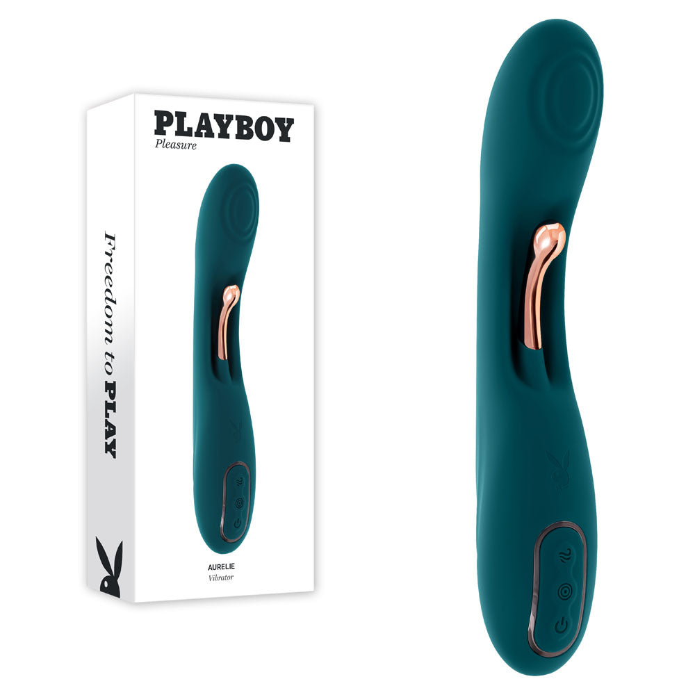 Playboy Pleasure AURELIE - Green 22.7 cm USB Rechargeable Vibrator with Internal Flicker — view 9