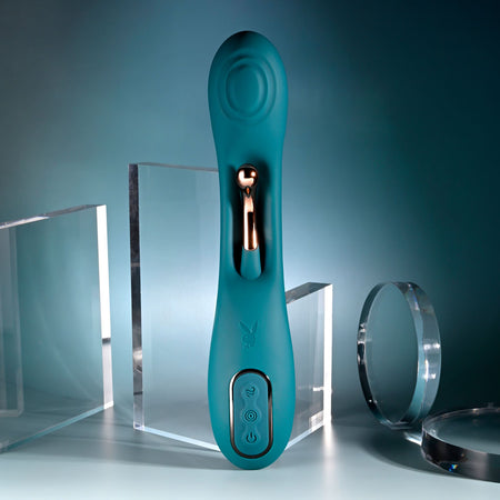 Playboy Pleasure AURELIE - Green 22.7 cm Vibrator with Internal Flicker buy online Australia