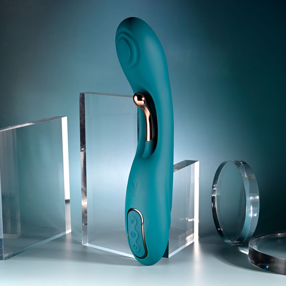 Playboy Pleasure AURELIE - Green 22.7 cm Vibrator with Internal Flicker