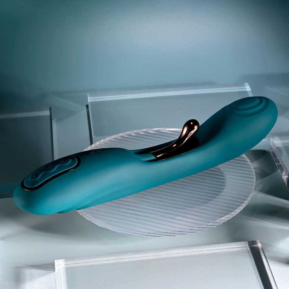 Playboy Pleasure AURELIE - Green 22.7 cm Vibrator with Internal Flicker
