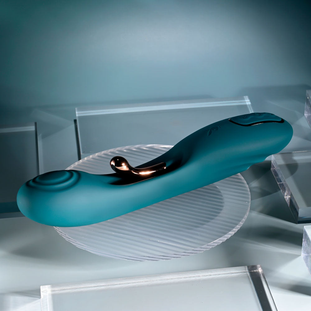 Playboy Pleasure AURELIE - Green 22.7 cm Vibrator with Internal Flicker