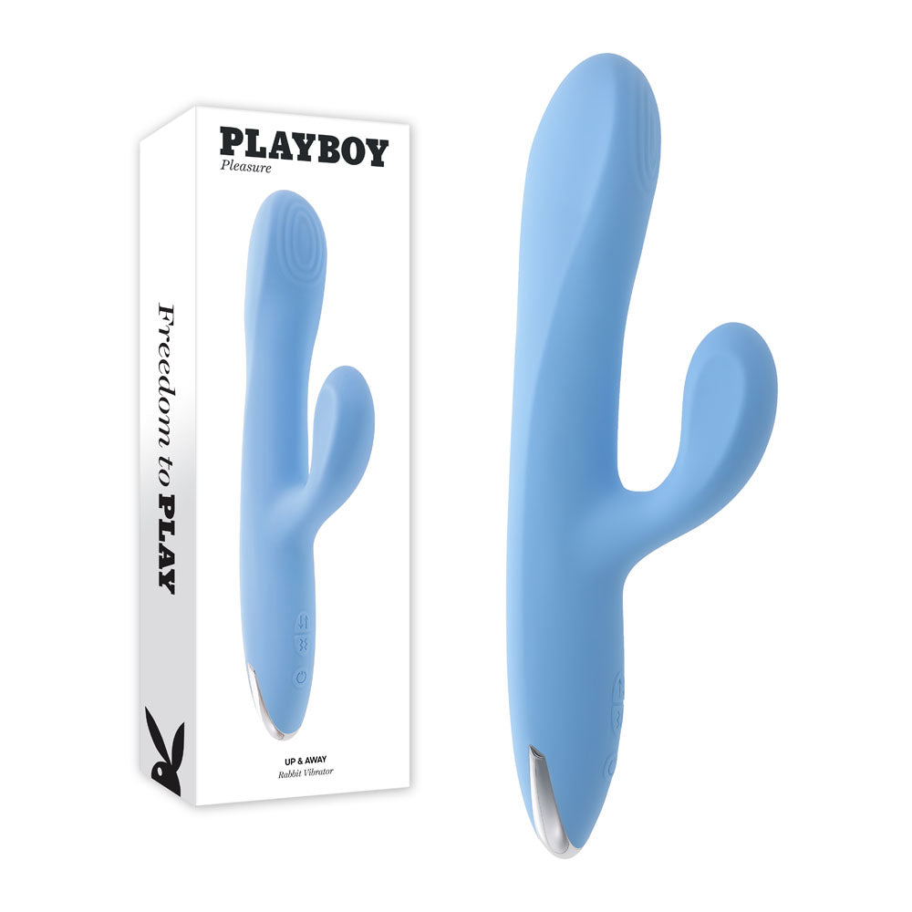 Playboy Pleasure UP AND AWAY - Blue 26.7 cm USB Rechargeable Rabbit Vibrator — view 9