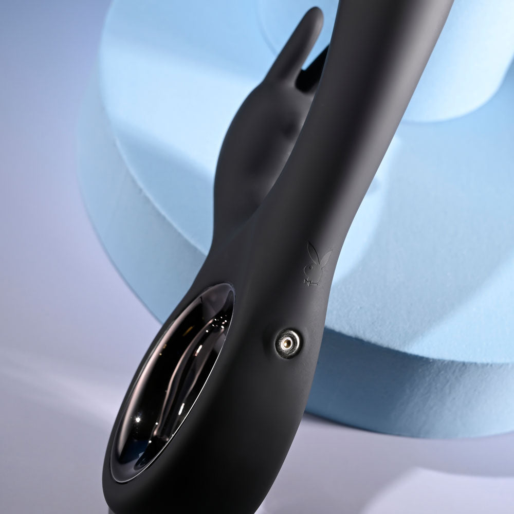 Playboy Pleasure LATE NIGHT BUNNY - Black 20 cm USB Rechargeable Rabbit Vibrator — view 7