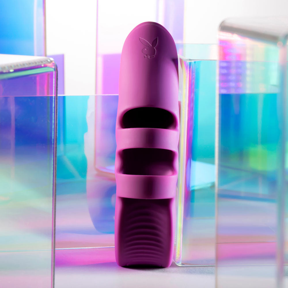 Playboy Pleasure LEND A HAND - Purple USB Rechargeable Finger Vibrator — view 7