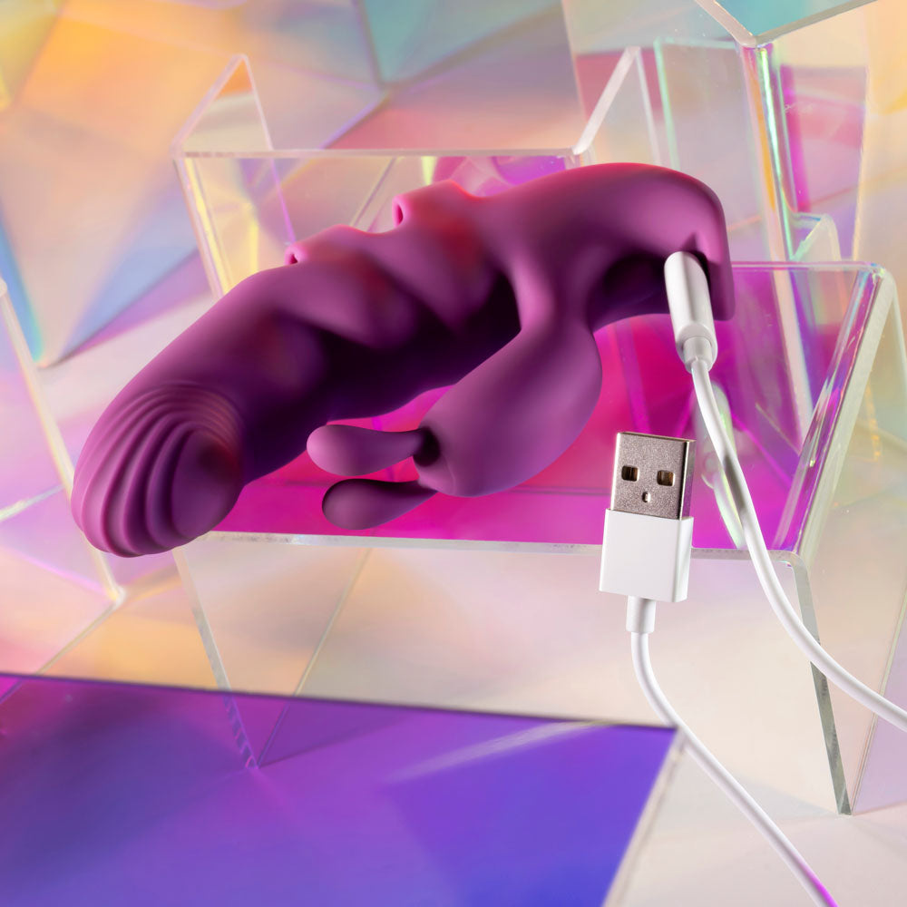 Playboy Pleasure LEND A HAND - Purple USB Rechargeable Finger Vibrator — view 9