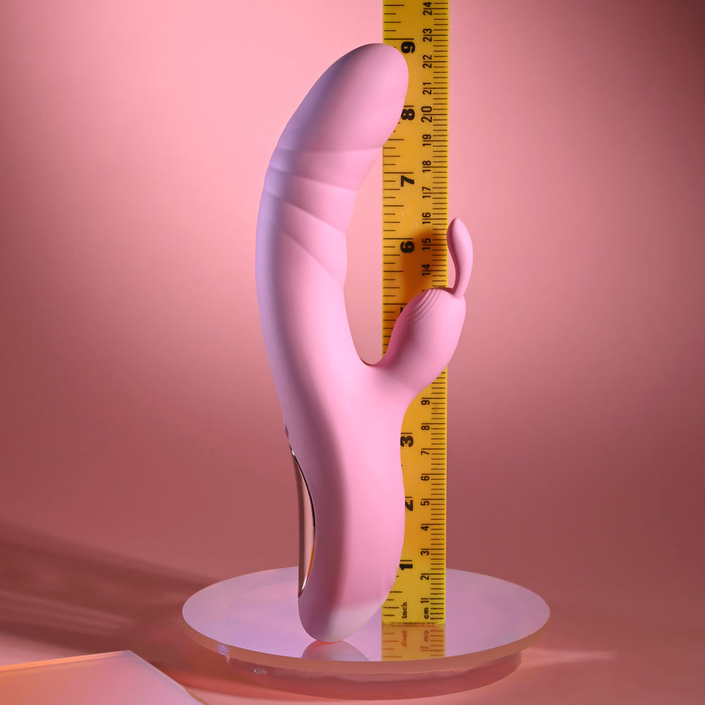 Playboy Pleasure RUB ME RIGHT - Pink 23.2 cm USB Rechargeable Thrusting Rabbit Vibrator — view 8