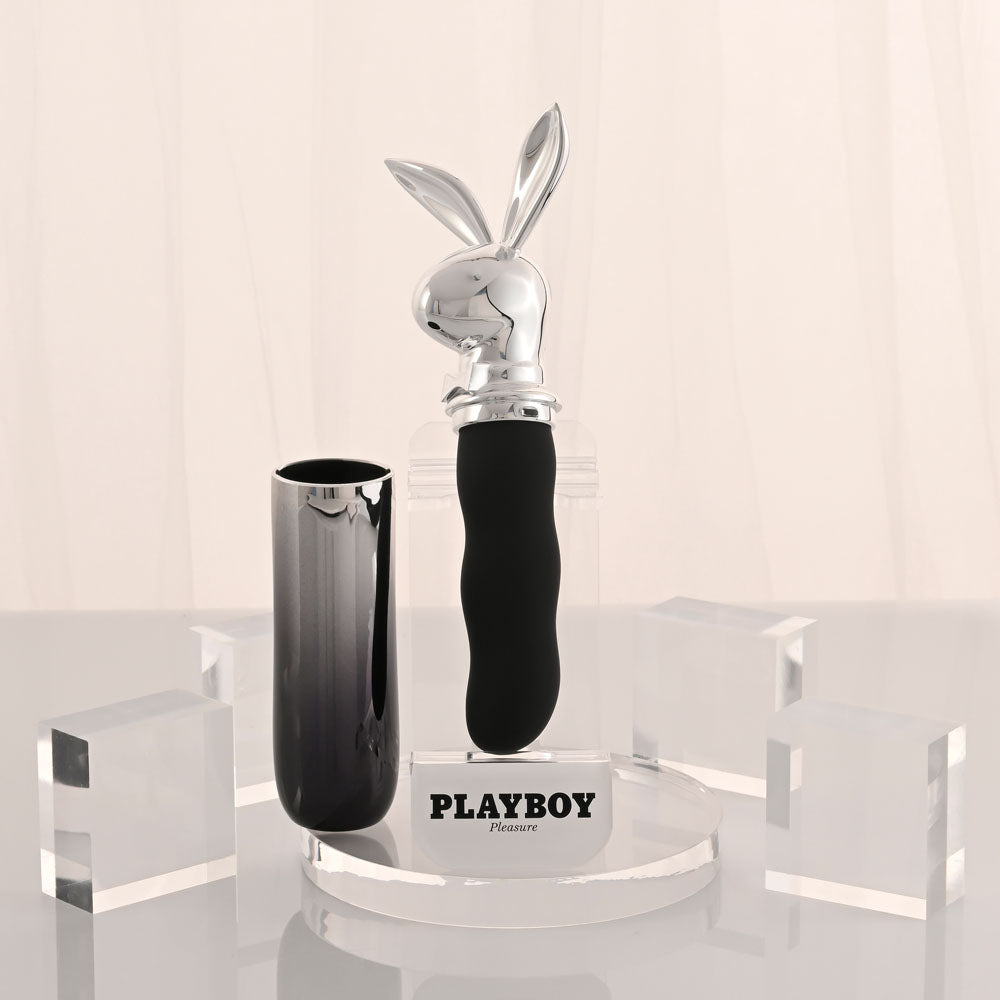 Playboy Pleasure BUNNY ON THE GO - Black/Chrome 18.6 cm USB-C Rechargeable Vibrator — view 6