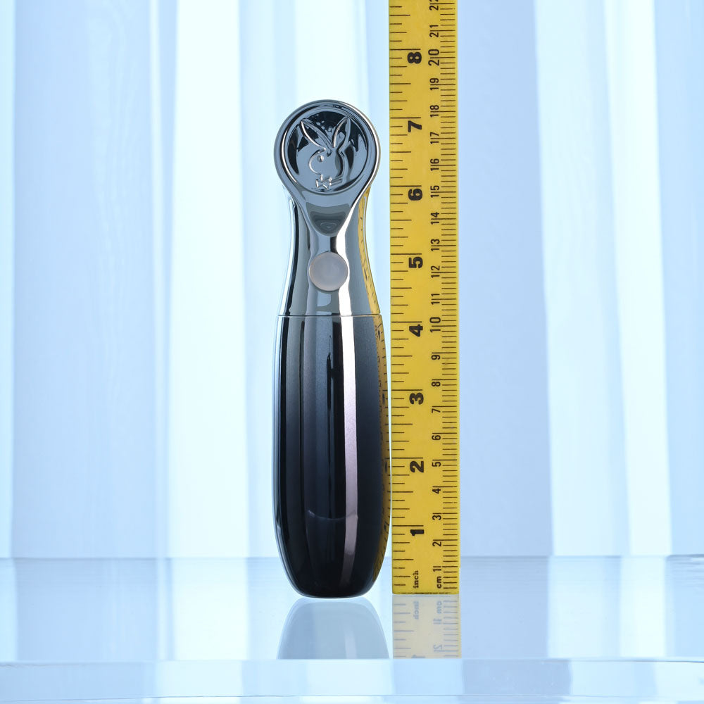 Playboy Pleasure BON VOYAGE - Black/Chrome 18.7 cm USB-C Rechargeable Tapping Vibrator — view 8