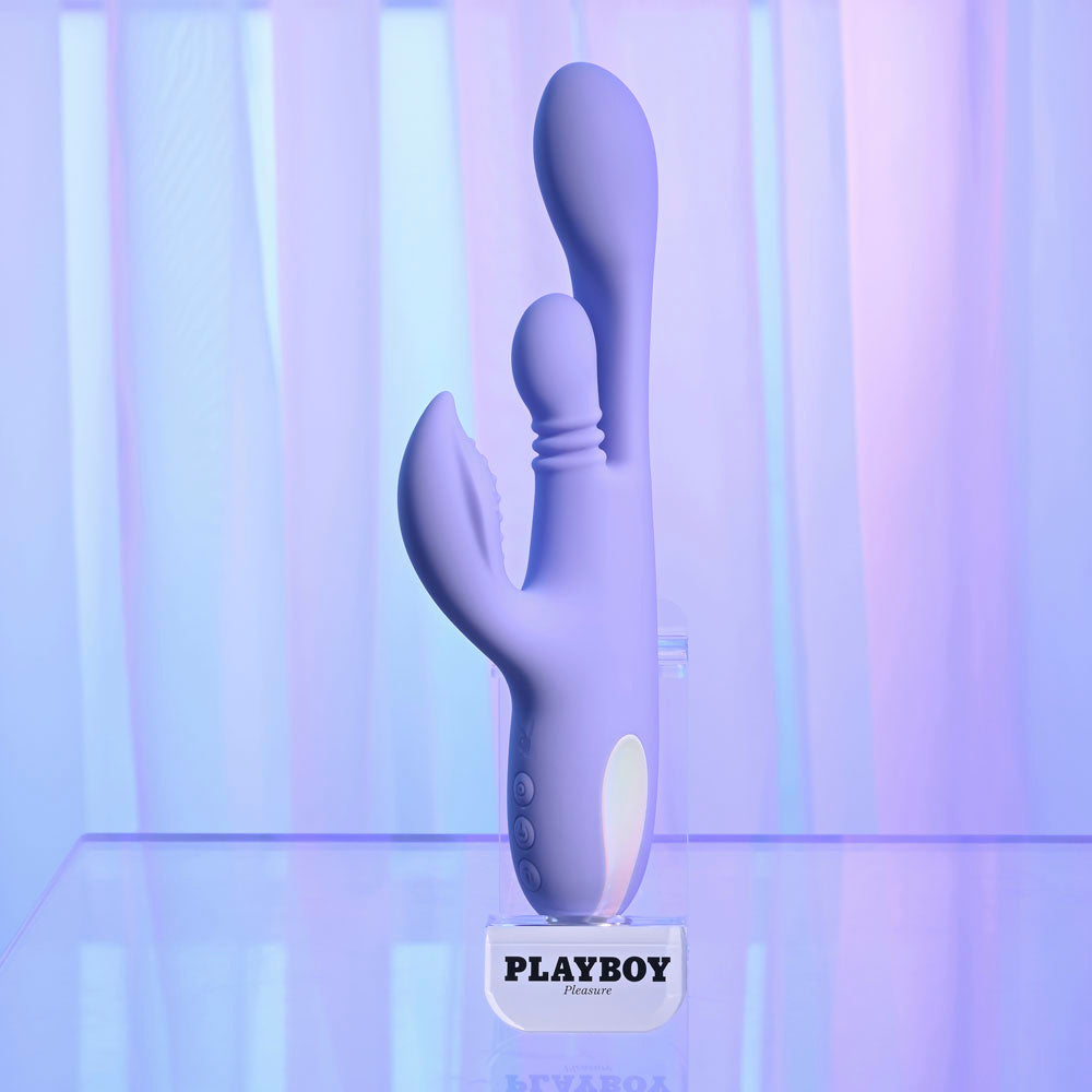 Playboy Pleasure NUBBIN RUBBIN - Purple 24.1 cm Thrusting Rabbit Vibrator