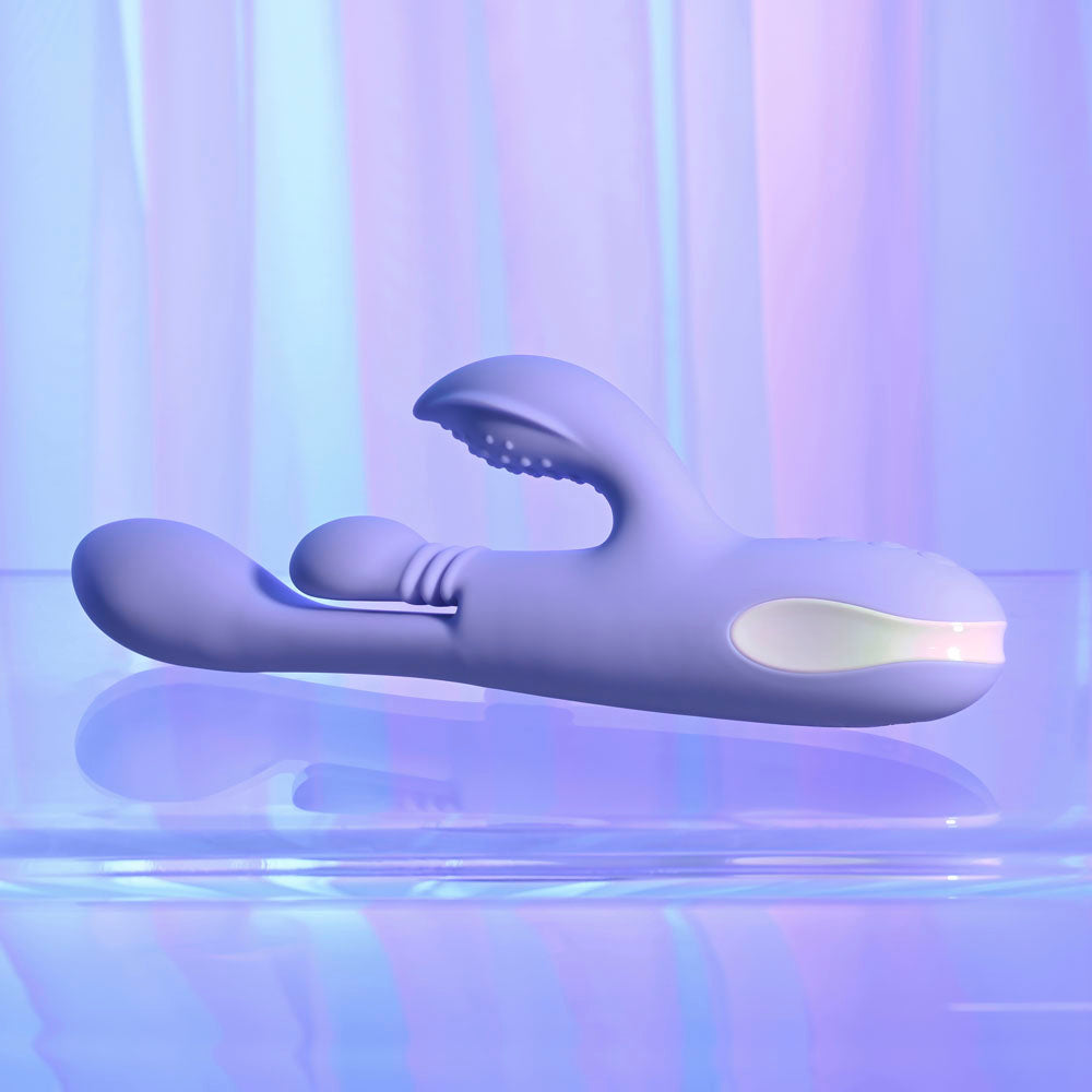Playboy Pleasure NUBBIN RUBBIN - Purple 24.1 cm USB Rechargeable Thrusting Rabbit Vibrator — view 7