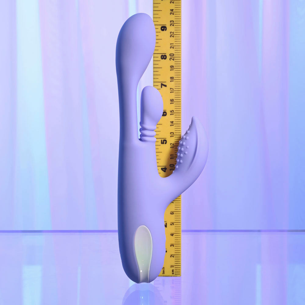 Playboy Pleasure NUBBIN RUBBIN - Purple 24.1 cm USB Rechargeable Thrusting Rabbit Vibrator — view 8