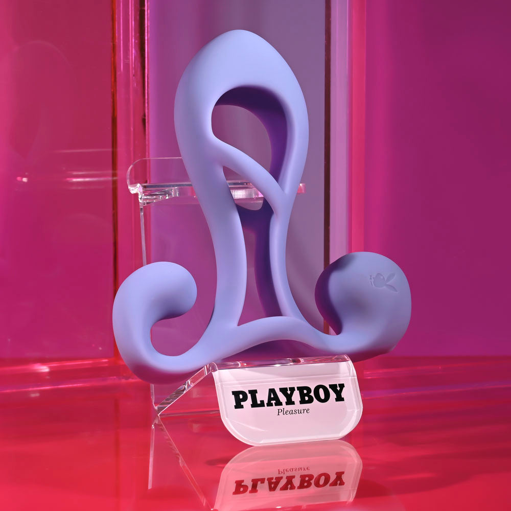 Playboy Pleasure FANTASY CAGE - Purple USB Rechargeable Vibrating Penis Sleeve — view 7