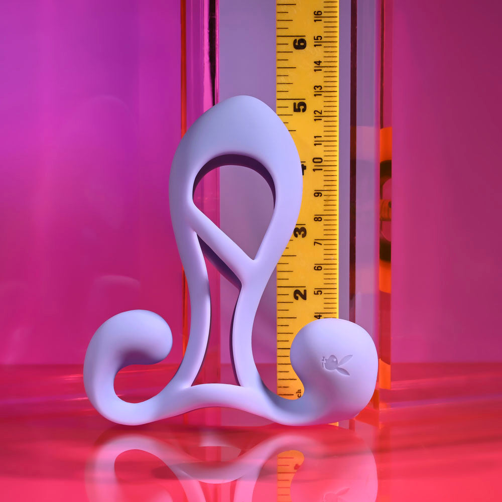 Playboy Pleasure FANTASY CAGE - Purple USB Rechargeable Vibrating Penis Sleeve — view 8