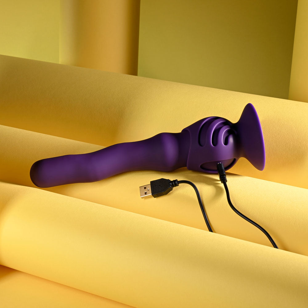 Playboy Pleasure WIGGLE IT - Purple 23.9 cm USB Rechargeable Wiggling Vibrator — view 9