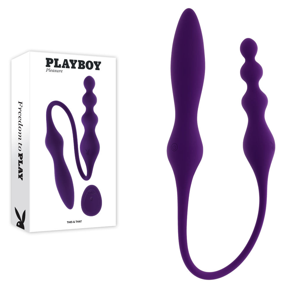 Playboy Pleasure THIS & THAT - Purple 60 cm Flexible Dual Ended Vibrator buy online Australia