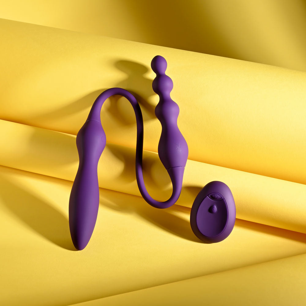 Playboy Pleasure THIS & THAT - Purple 60 cm Flexible Dual Ended Vibrator