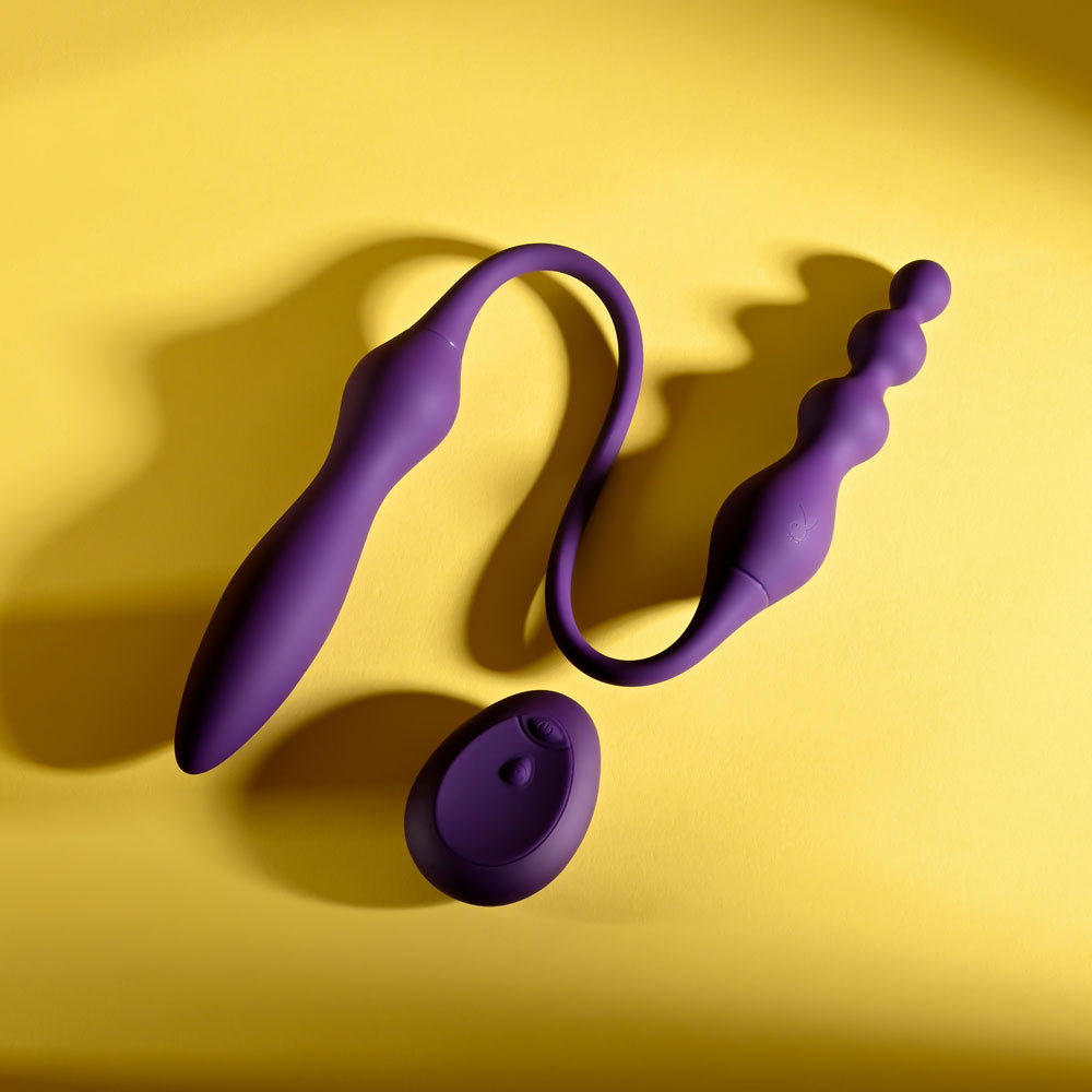 Playboy Pleasure THIS & THAT - Purple 60 cm Flexible Dual Ended Vibrator