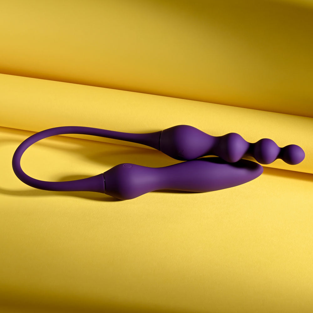 Playboy Pleasure THIS & THAT - Purple 60 cm USB Rechargeable Flexible Dual Ended Vibrator — view 6