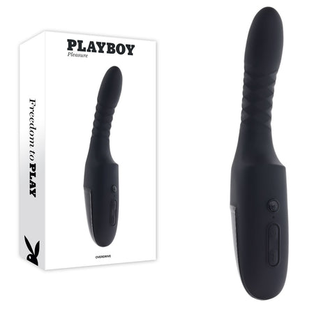 Playboy Pleasure OVERDRIVE - Black 28.2 cm Thrusting Vibrator buy online Australia