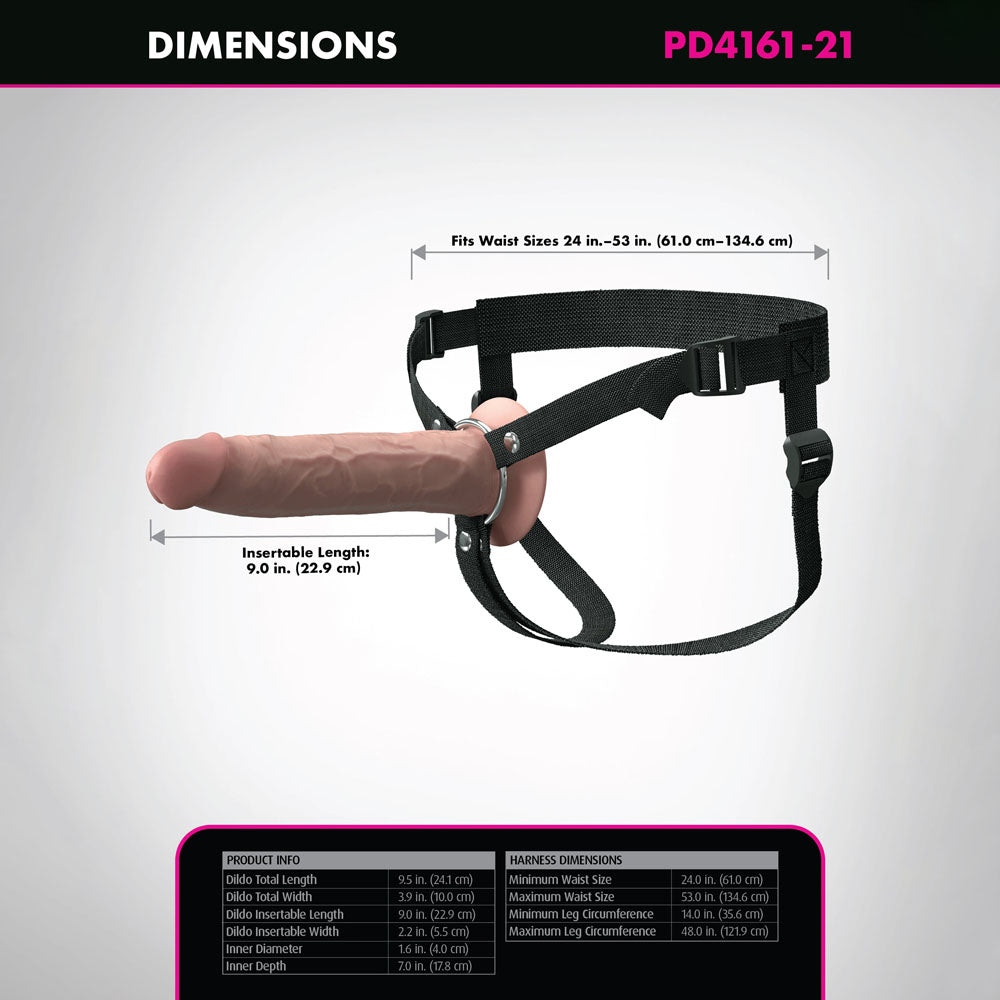 Fantasy X-Tensions Elite 9'' Silicone Hollow Strap-On - Flesh - Flesh 22.9 cm Hollow Strap-On — view 8