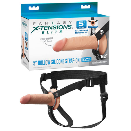 Fantasy X-Tensions Elite 5'' Silicone Hollow Strap-On - Flesh - Flesh 14 cm Hollow Strap-On buy online Australia