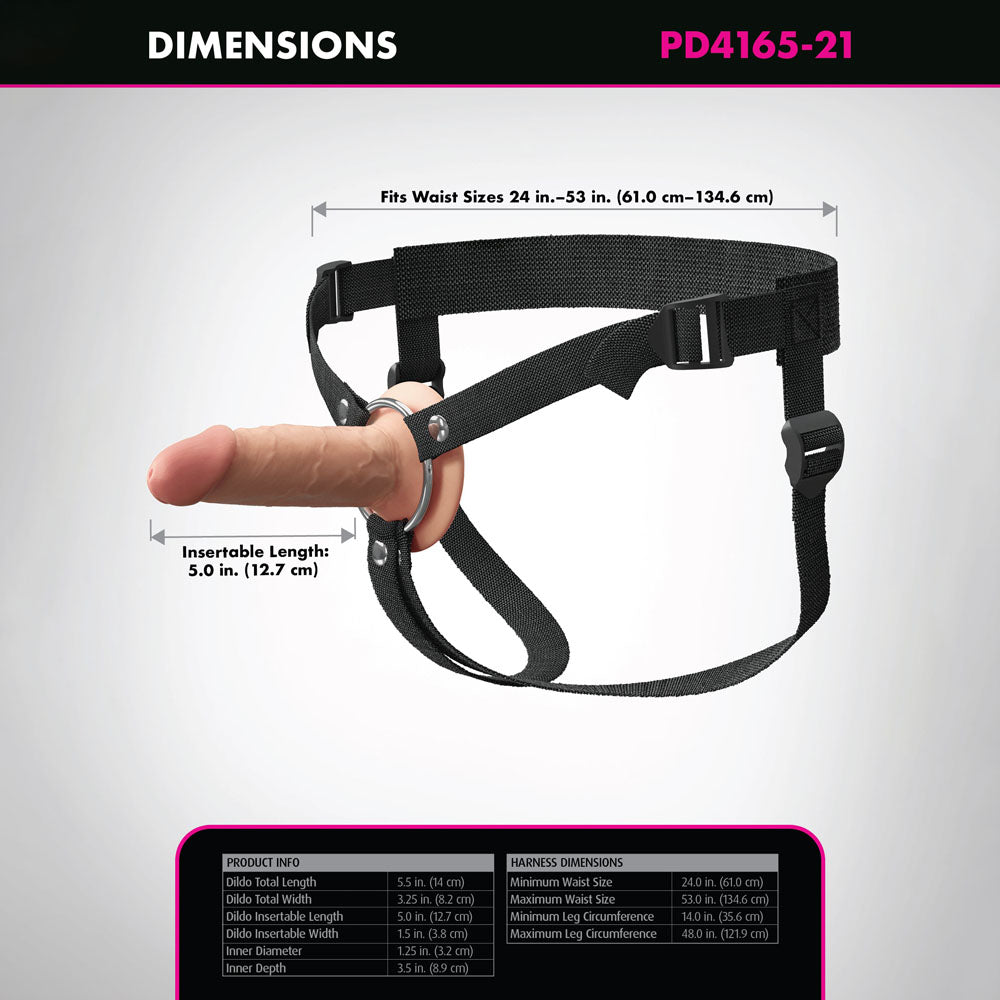 Fantasy X-Tensions Elite 5'' Silicone Hollow Strap-On - Flesh - Flesh 14 cm Hollow Strap-On — view 8