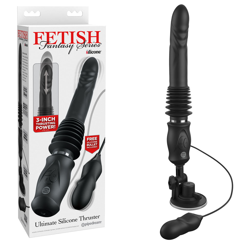 FFS Ultimate Silicone Thruster - Black - Black Thrusting Vibrator buy online Australia