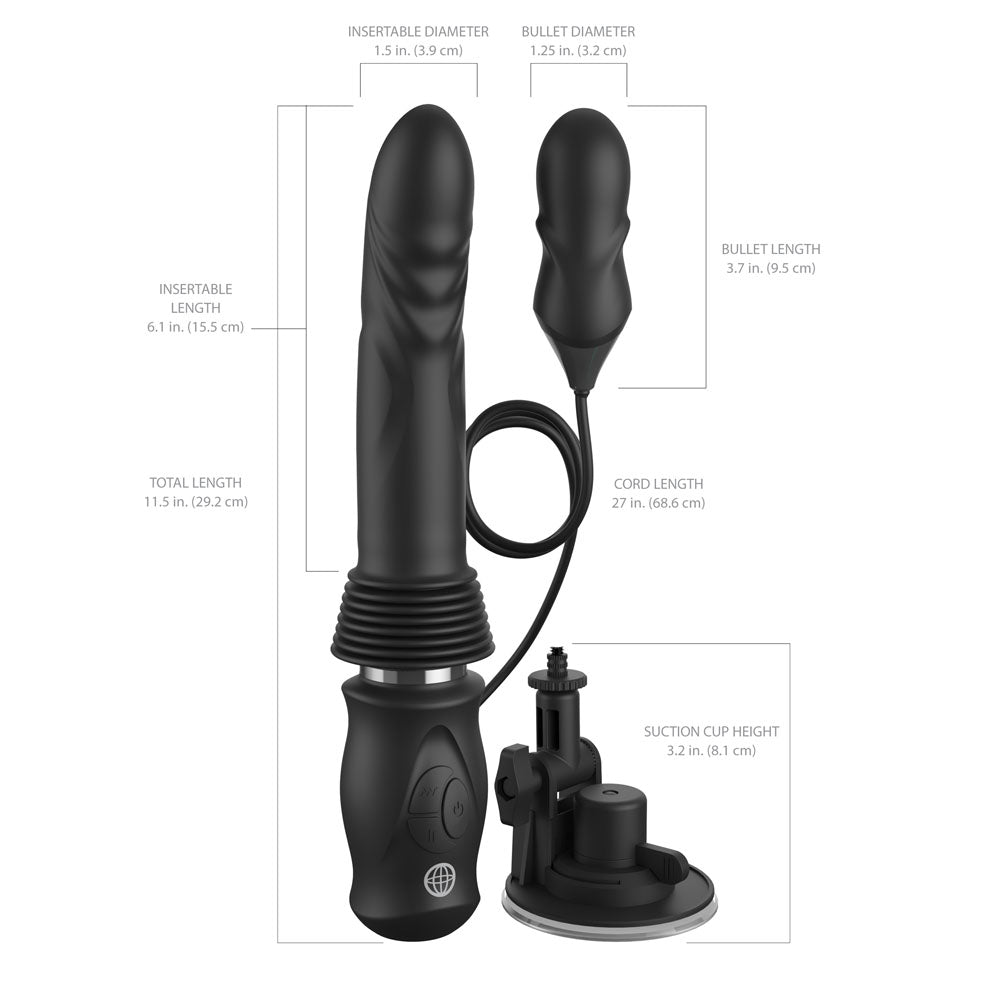 FFS Ultimate Silicone Thruster - Black - Black USB Rechargeable Thrusting Vibrator — view 7