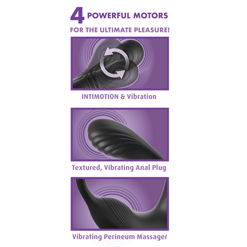 Anal Fantasy Elite Ass-Gasm intiMotion - Black USB Rechargeable Quad Motor Prostate Massager with Remote