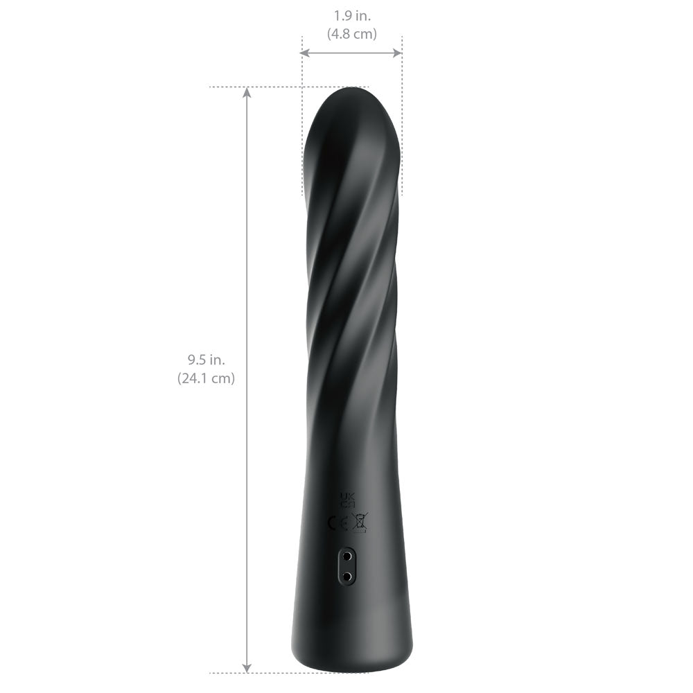 Anal Fantasy Elite Twist Ecstasy - Black - Black 24.1 cm USB Rechargeable Twisting & Thrusting Anal Vibrator