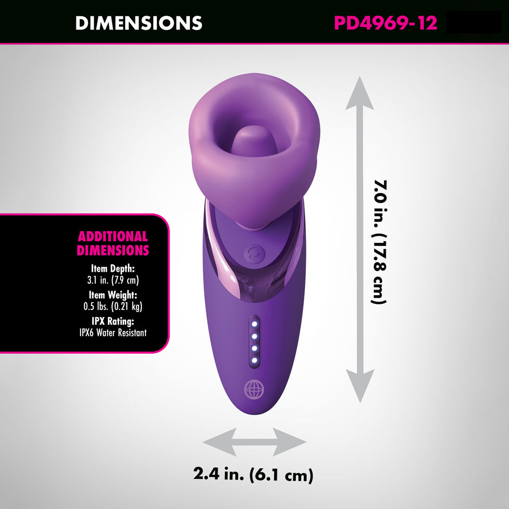 Fantasy For Her Pleasure Sucker - Purple Sucking, Licking & Vibrating Stimulator