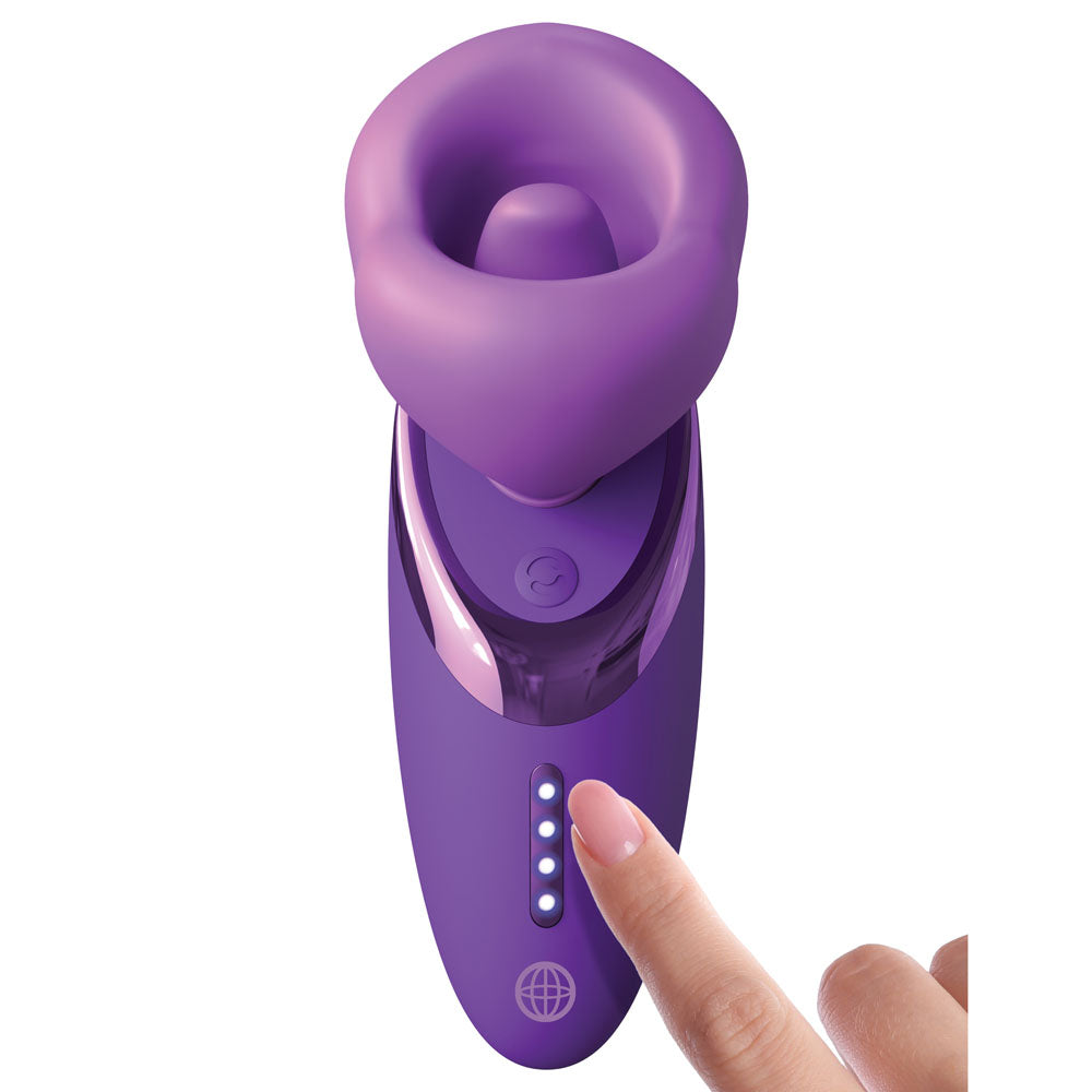 Fantasy For Her Pleasure Sucker - Purple USB Rechargeable Sucking, Licking & Vibrating Stimulator — view 6