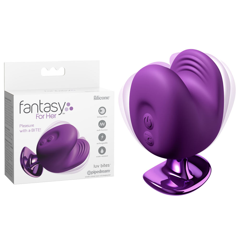 Fantasy For Her Luv Bites - Purple - Purple USB Rechargeable Vibrating & Biting Stimulator
