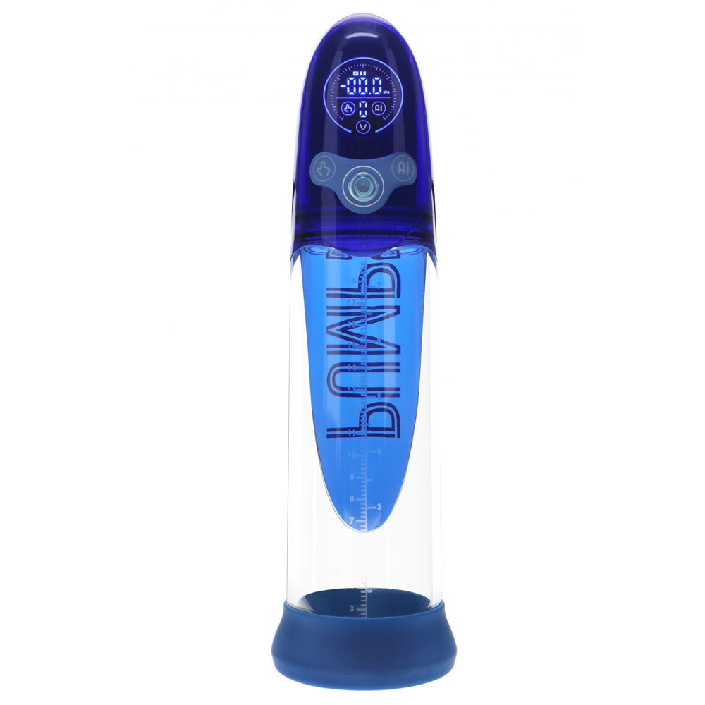 PUMPED Aqua-Pro Auto Pump - Blue - Blue/Clear USB Rechargeable AI-Enabled Submersible Auto Penis Pump
