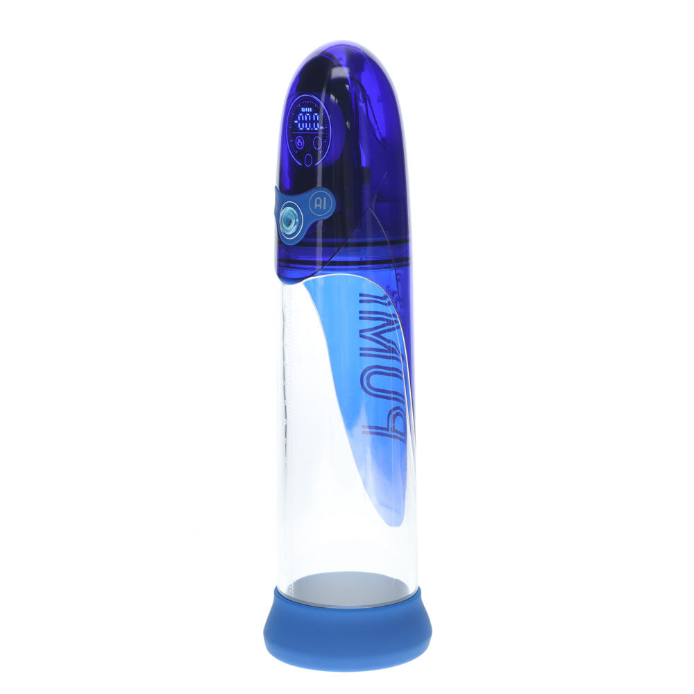 PUMPED Aqua-Pro Auto Pump - Blue - Blue/Clear USB Rechargeable AI-Enabled Submersible Auto Penis Pump