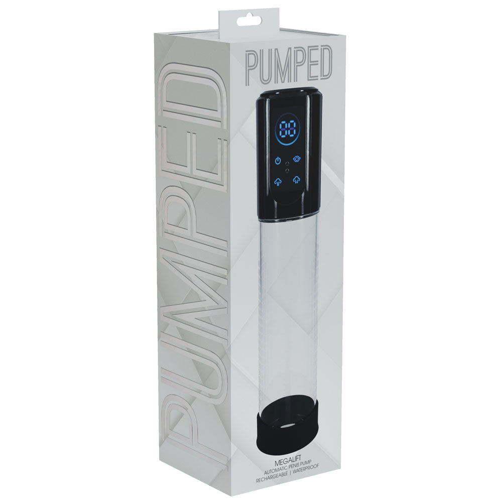 PUMPED MegaLift Automatic Penis Pump - Black - Black/Clear Auto Penis Pump