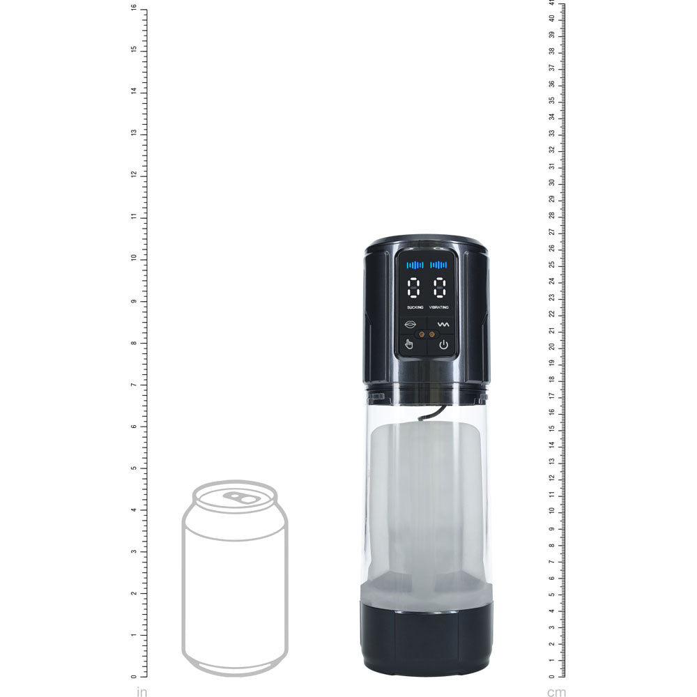 PUMPED UltraLift Automatic Masturbator - Gunmetal Grey/Clear Auto Masturbator
