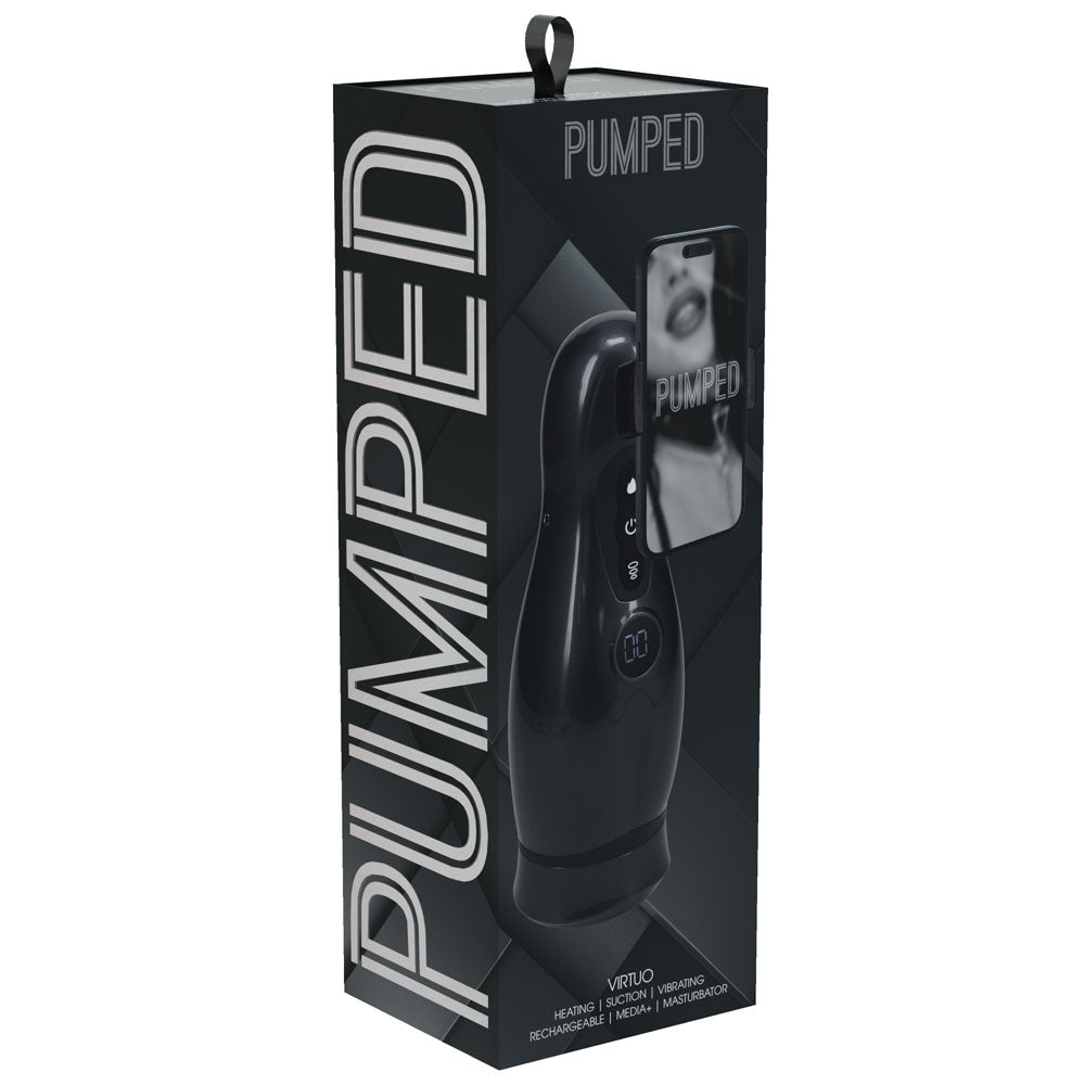 PUMPED Virtuo - Gunmetal - Gunmetal Grey/Clear USB Rechargeable Sucking And Vibrating Auto Masturbator — view 9