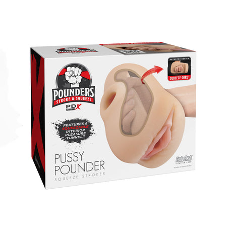 PDX Plus Pussy Pounder Squeeze Stroker - Flesh - Flesh Vagina Stroker buy online Australia