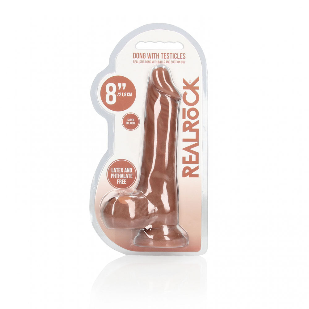 REALROCK 8'' Realistic Dong with Balls - Tan - Tan 20.3 cm Dong — image 3