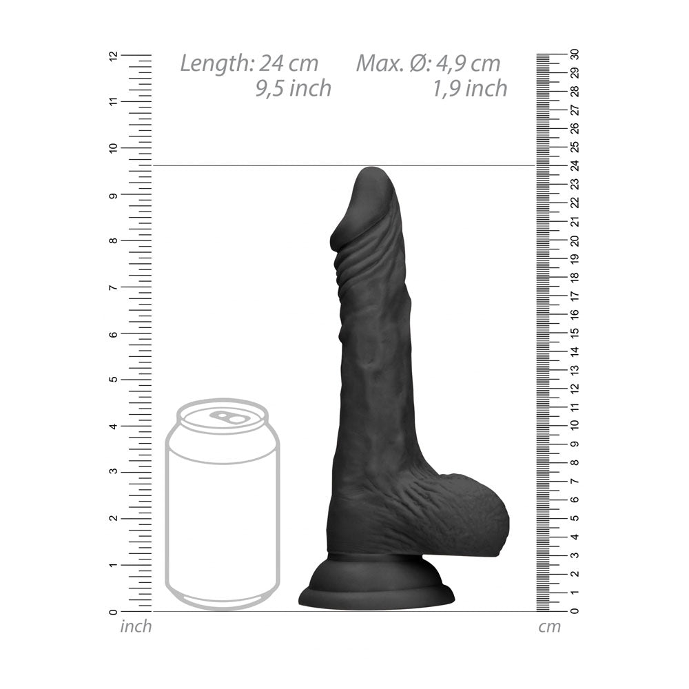REALROCK 9'' Realistic Dong with Balls - Black - Black 22.9 cm Dong — image 8