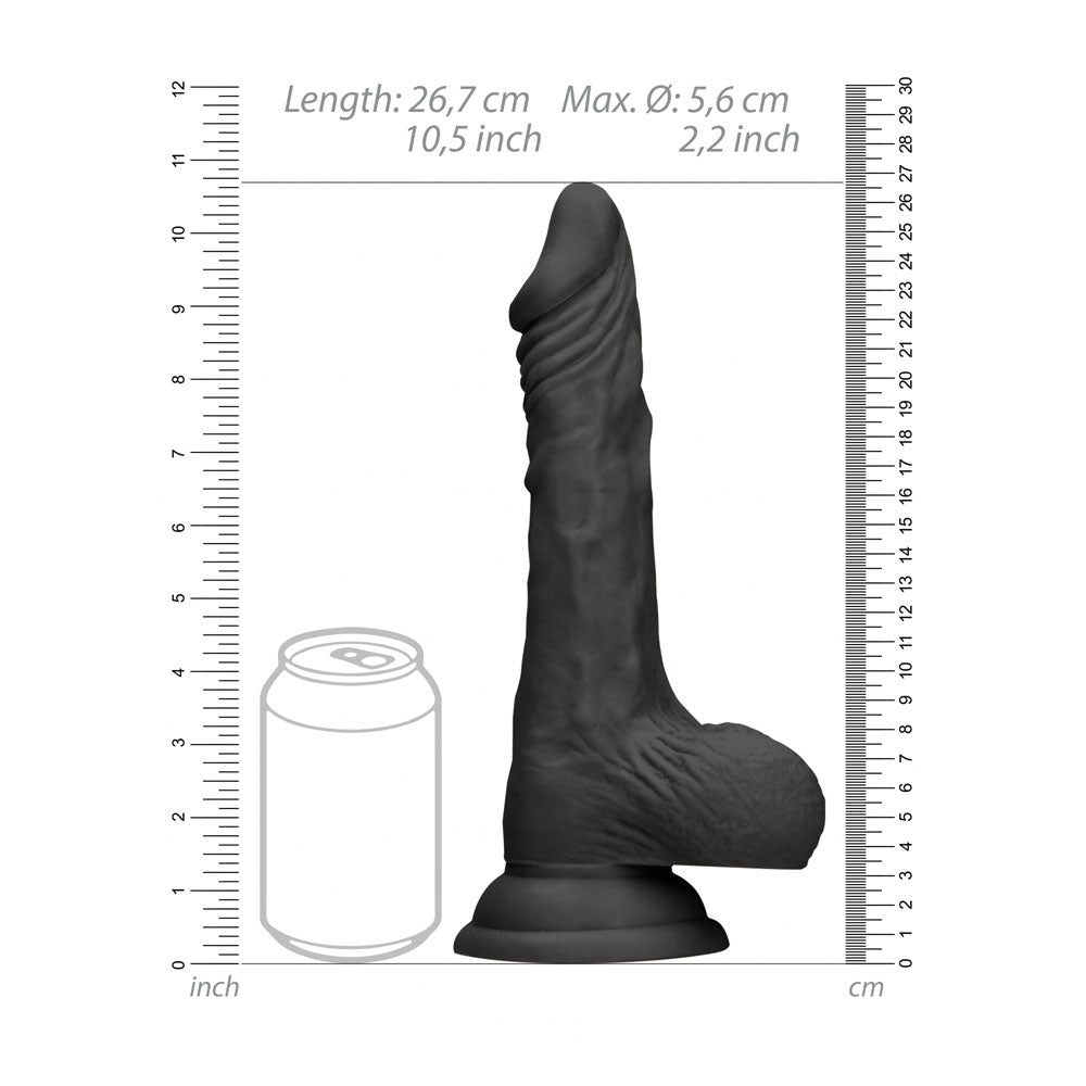 REALROCK 10'' Realistic Dong with Balls - Black - Black 25.4 cm Dong — image 8