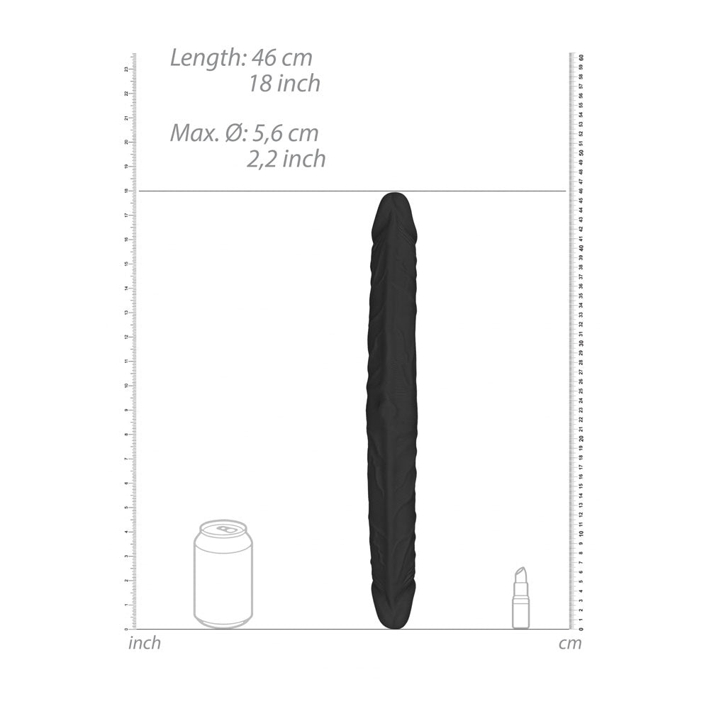 REALROCK 18'' Double Dildo - Black - Black 46 cm Double Dong — image 7
