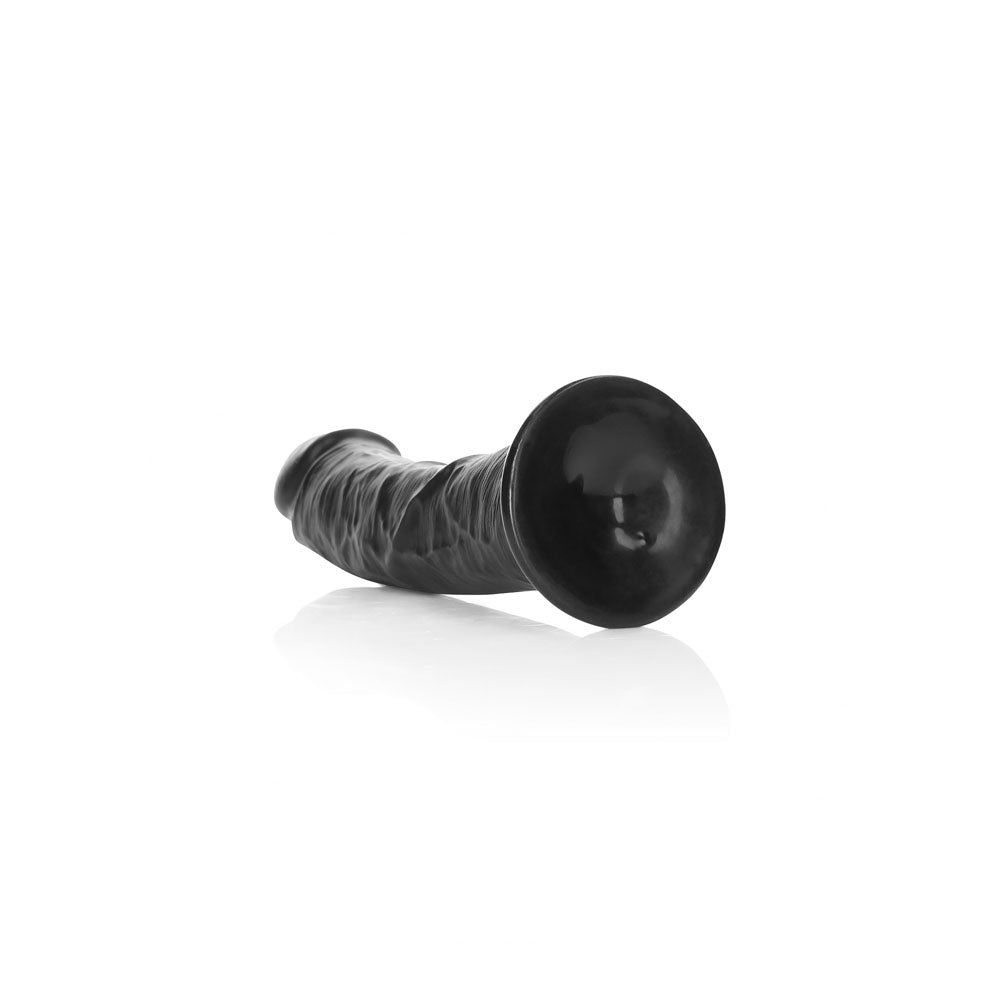 REALROCK Realistic Regular Curved Dildo with Suction Cup - 20 cm - Black 20 cm (8'') Dong — image 6