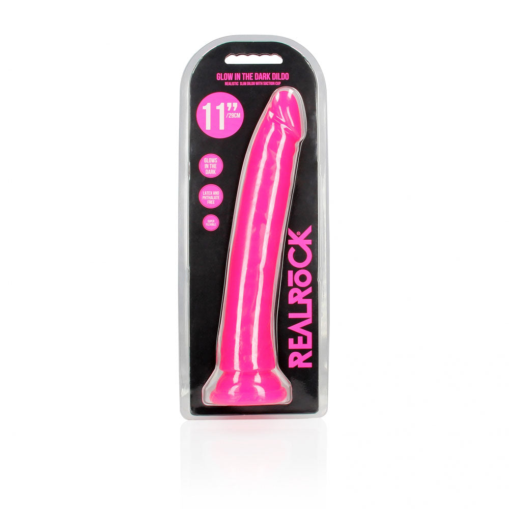 REALROCK 29 cm Slim Glow in the Dark Neon - Pink - Glow in Dark Pink 29 cm (11'') Dong — view 9