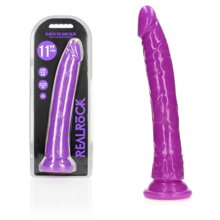 REALROCK 29 cm Slim Glow in the Dark Neon - Purple - Glow in Dark Purple 29 cm (11'') Dong buy online Australia