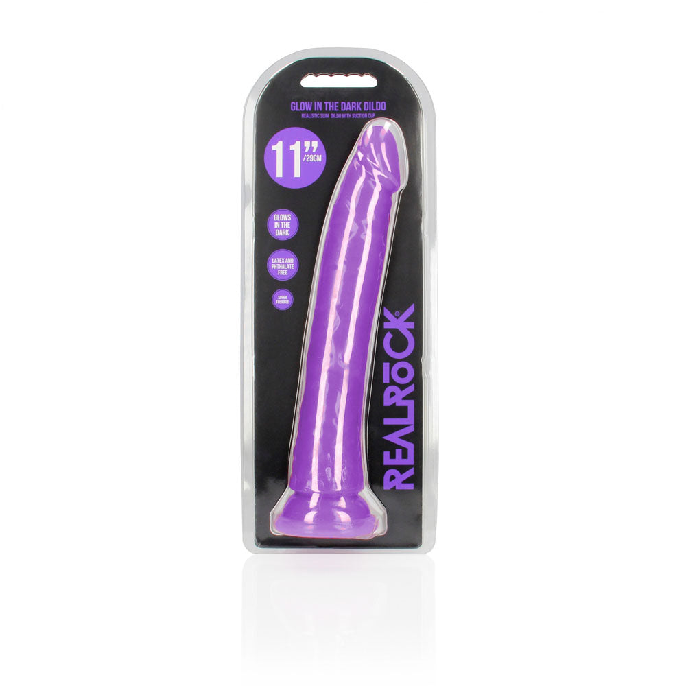 REALROCK 29 cm Slim Glow in the Dark Neon - Purple - Glow in Dark Purple 29 cm (11'') Dong — view 9