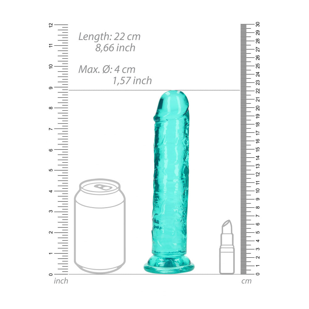 REALROCK 20 cm Straight Dildo - Turquoise - Turquoise 20 cm (8'') Dong — image 7