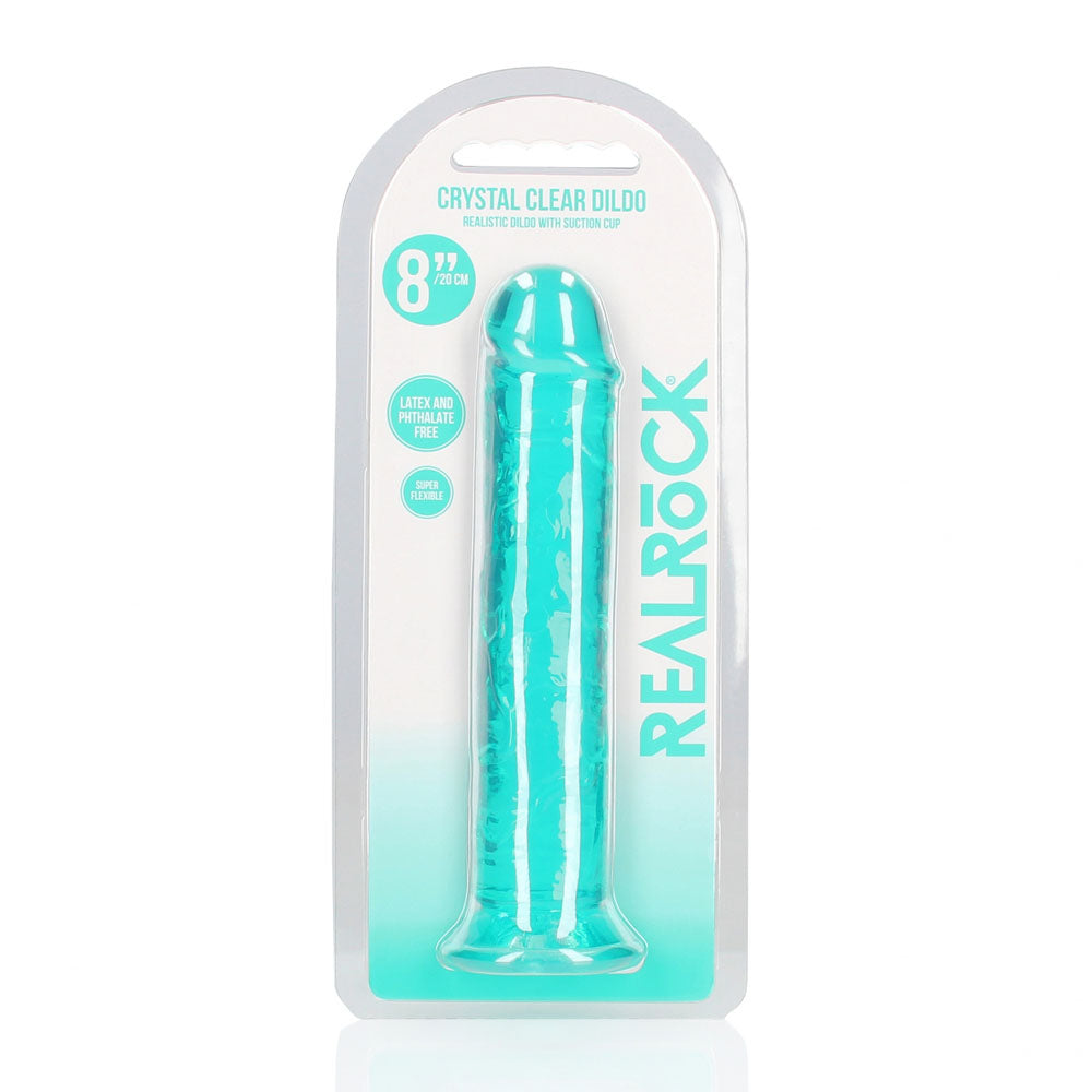 REALROCK 20 cm Straight Dildo - Turquoise - Turquoise 20 cm (8'') Dong — image 8