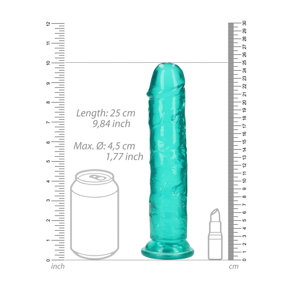 REALROCK 25 cm Straight Dildo - Turquoise - Turquoise 25 cm (10'') Dong — image 7
